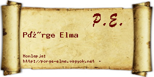 Pörge Elma névjegykártya